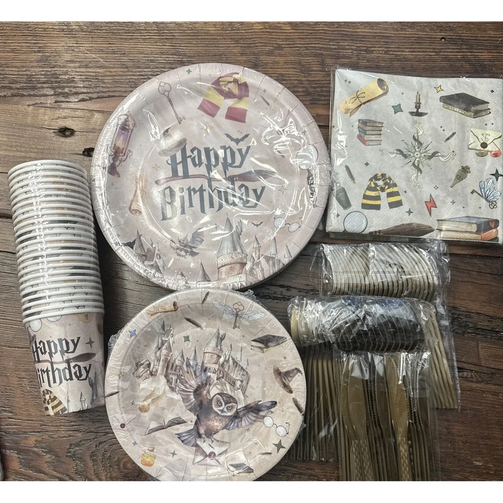 20 Guest Magical Wizard Birthday Party Supplies School Decorations Tableware